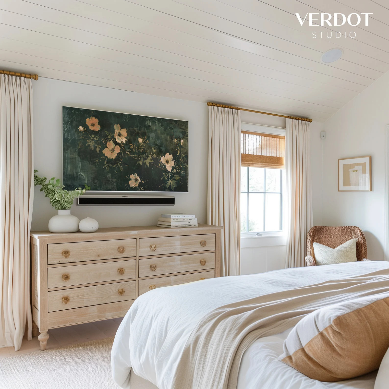 Flower Painting Frame TV Art, Antique Dark Green Peach Wildflower Screensaver, Earthy Organic Flo... | Etsy (US)