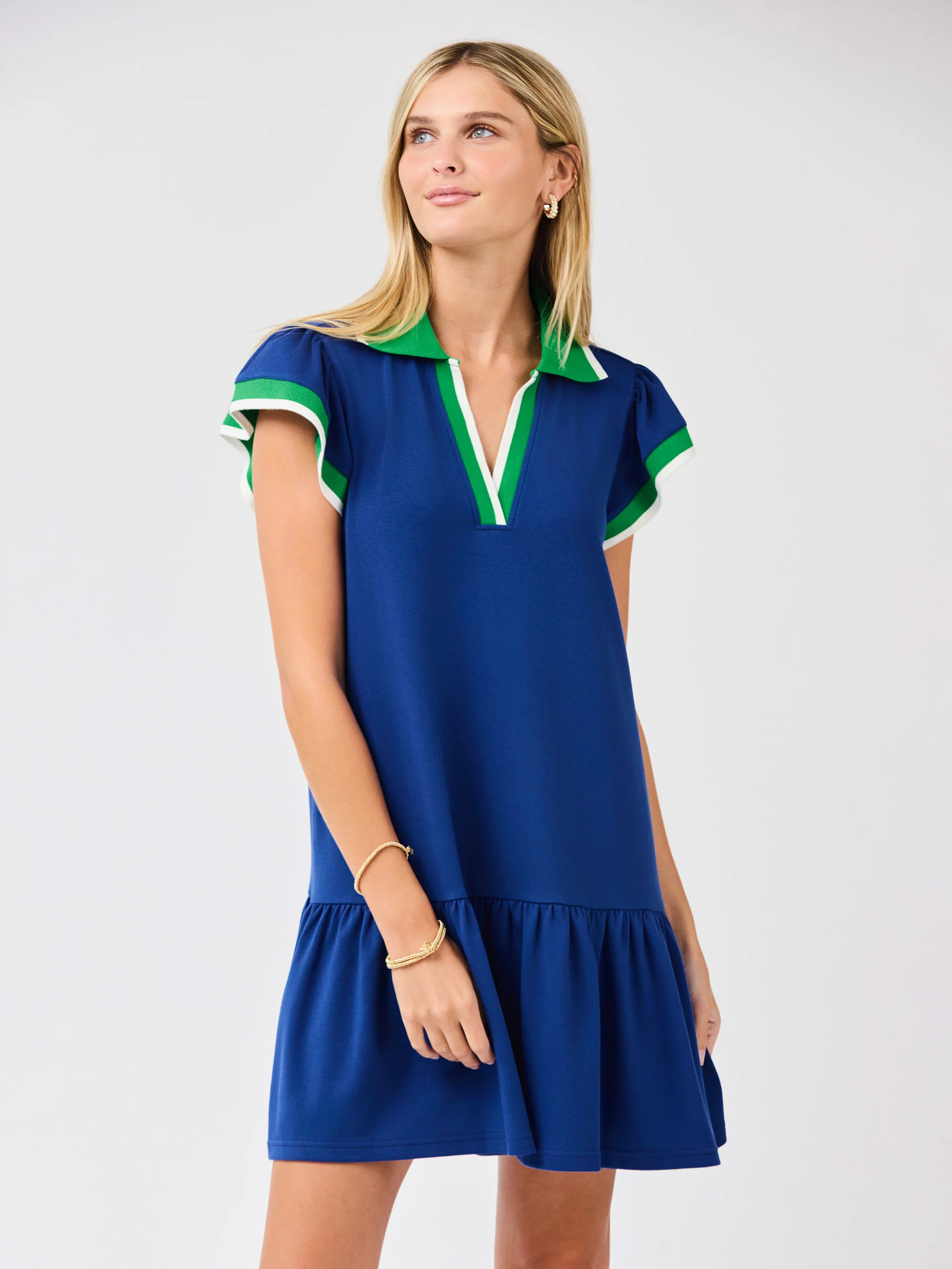 Carissa Dress | Navy + Green | Mary Square