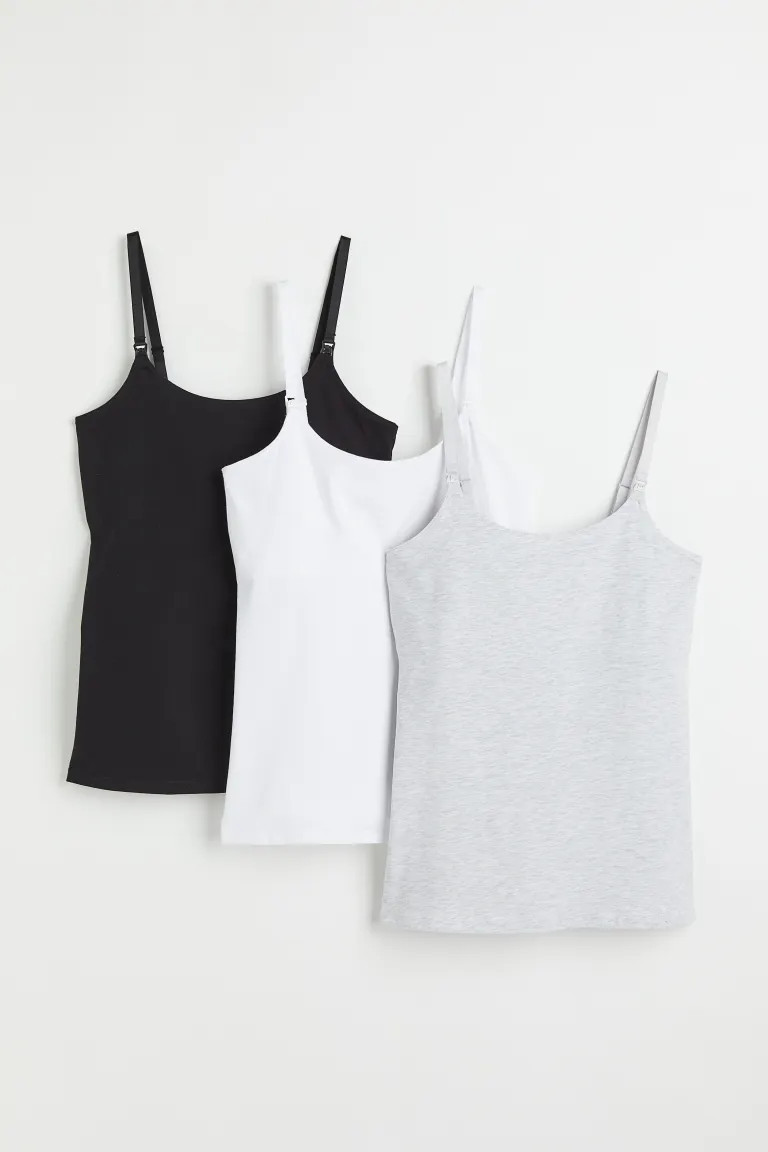 MAMA 3-pack nursing vest tops | H&M (UK, MY, IN, SG, PH, TW, HK)