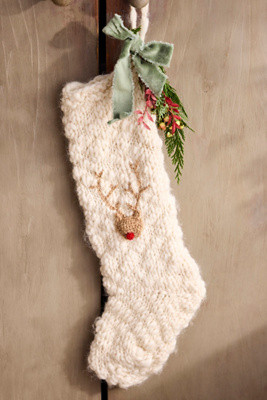 Knitted Holiday Icon Stocking | Anthropologie (US)