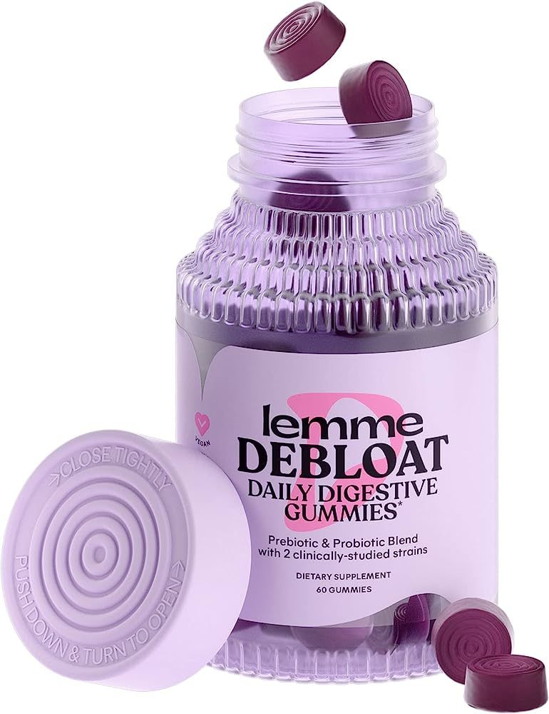 Lemme Debloat - Digestive & Gut Health Gummies with 2 Clinically Studied Probiotics & Prebiotic, ... | Amazon (US)