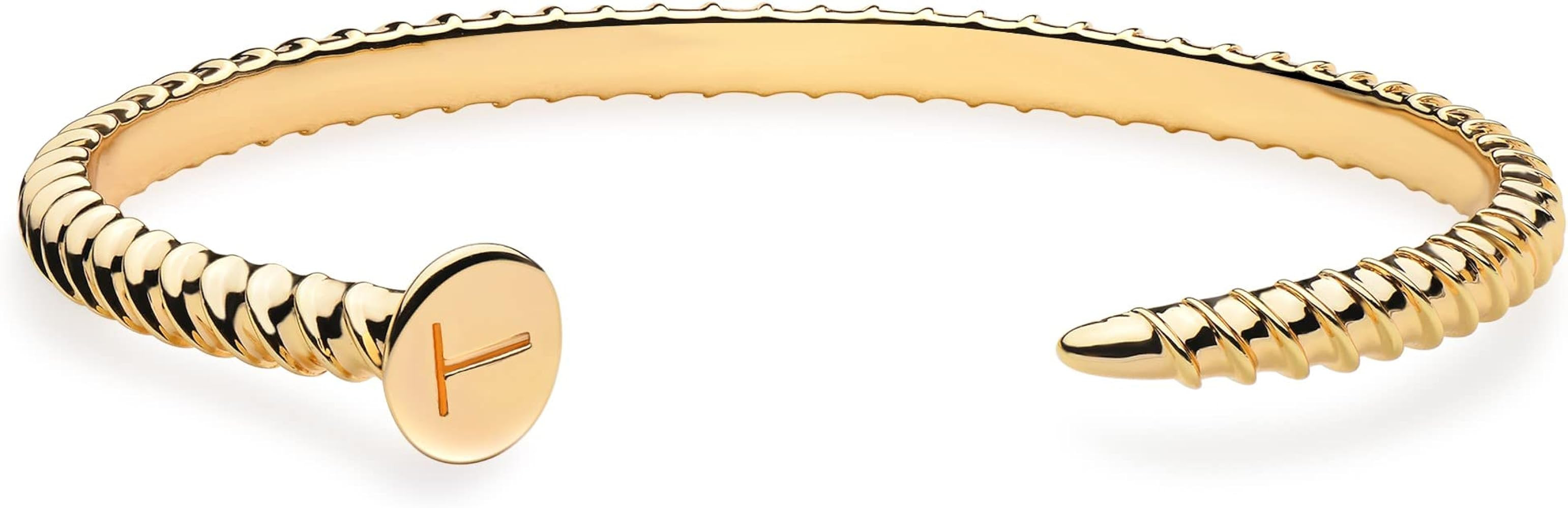 Fettero Gold Cuff Nail Bracelet for Women Bangle Bracelets Adjustable Open Wrap Letter Bracelet L... | Amazon (US)