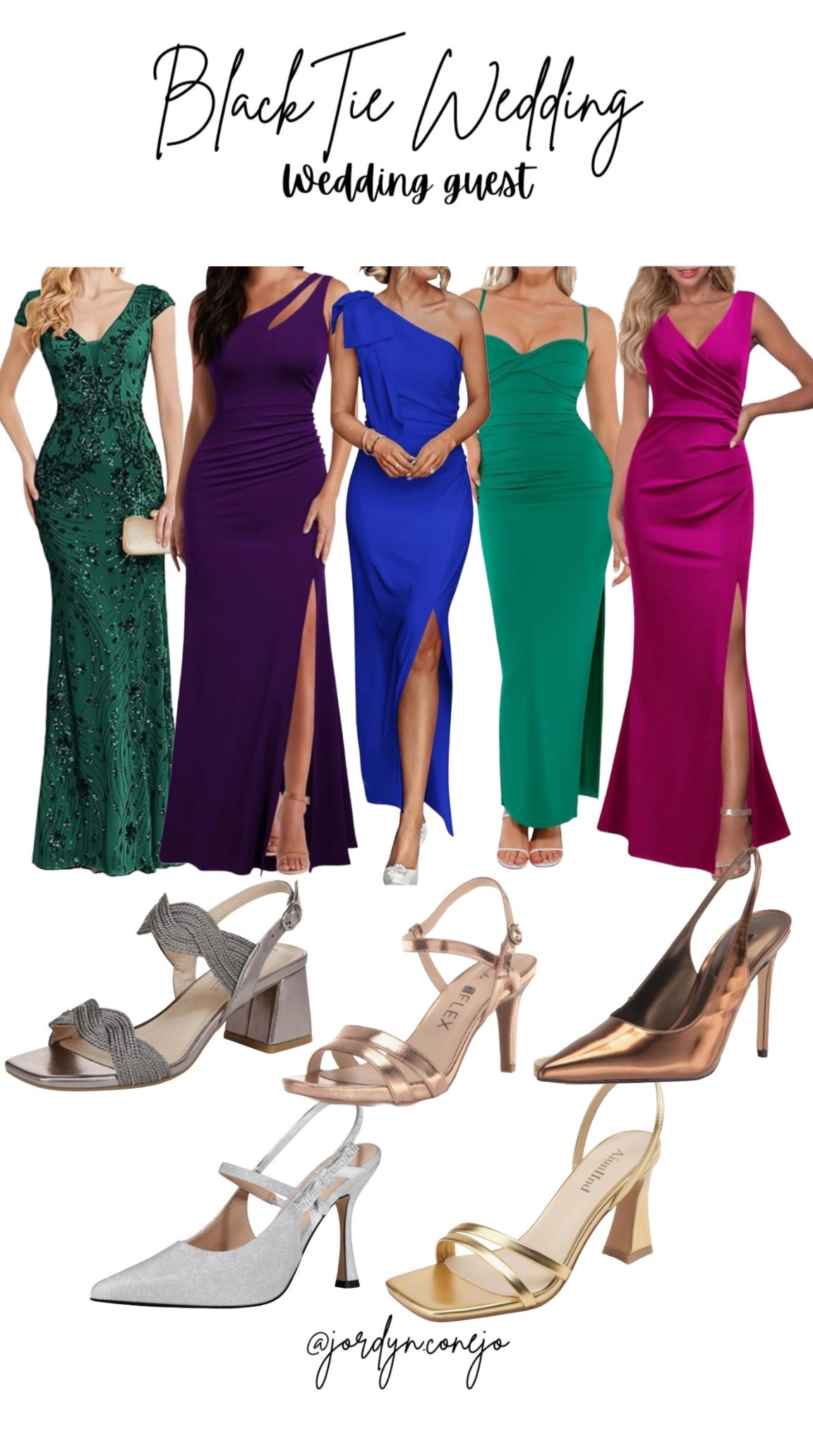 Black Tie Wedding Guest Dresses 

Wedding guest outfit- black tie wedding- formal dress- jewel tone dresses- metallic heels- formal wedding- floor length dress 

#LTKMidsize #LTKShoeCrush #LTKWedding