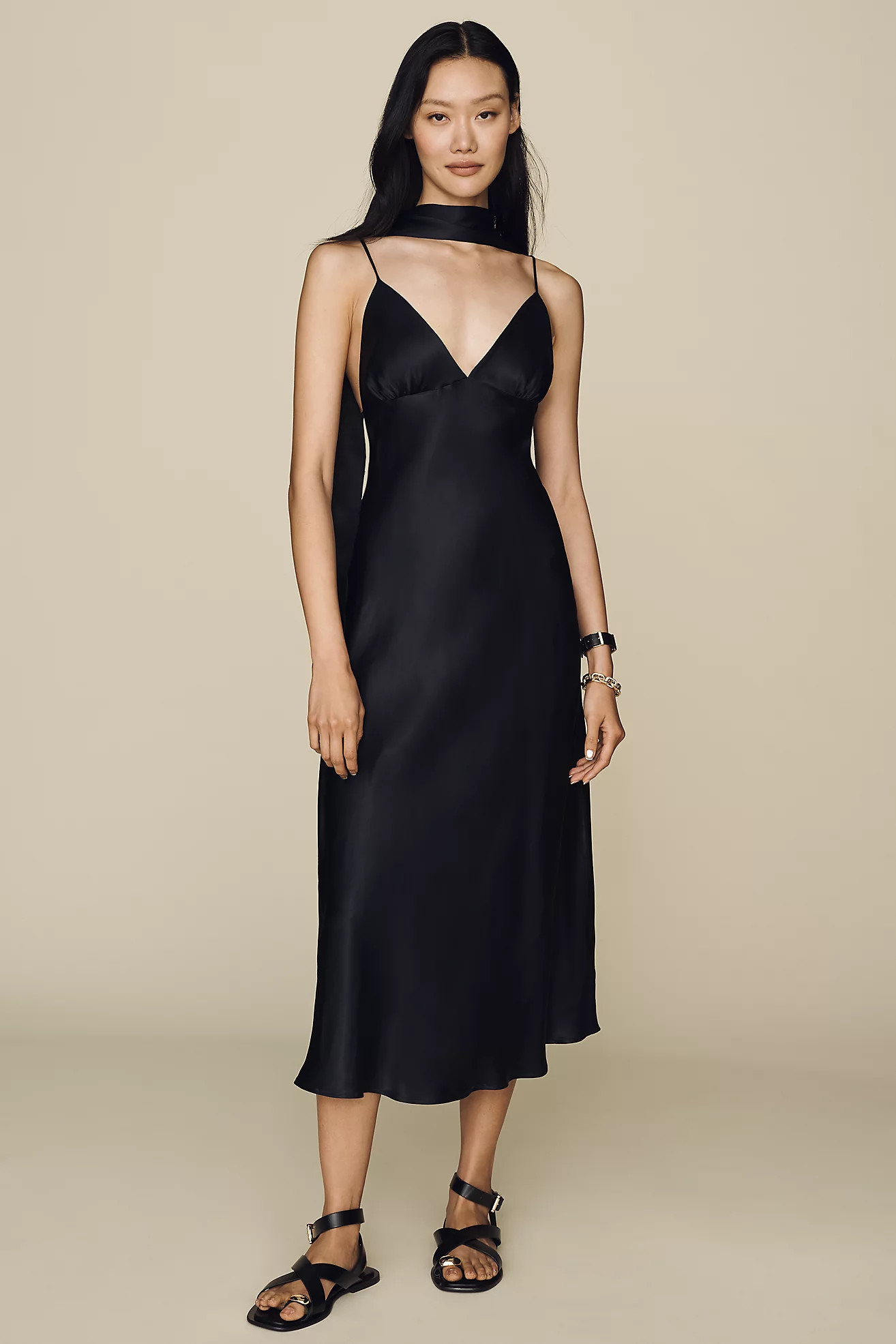 Clara Scarf-Neck Midi Dress | Anthropologie (US)