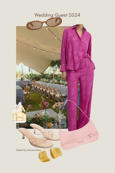 Wedding guest summer outfit casual pink shirt set 

#LTKtravel