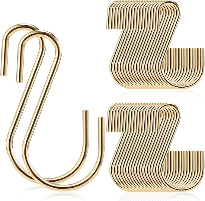 Sratte 60 Pcs S Hooks for Hanging 1.8 Inch Heavy Duty S Hooks Bulk Curtain Hanging Connectors Min... | Amazon (US)