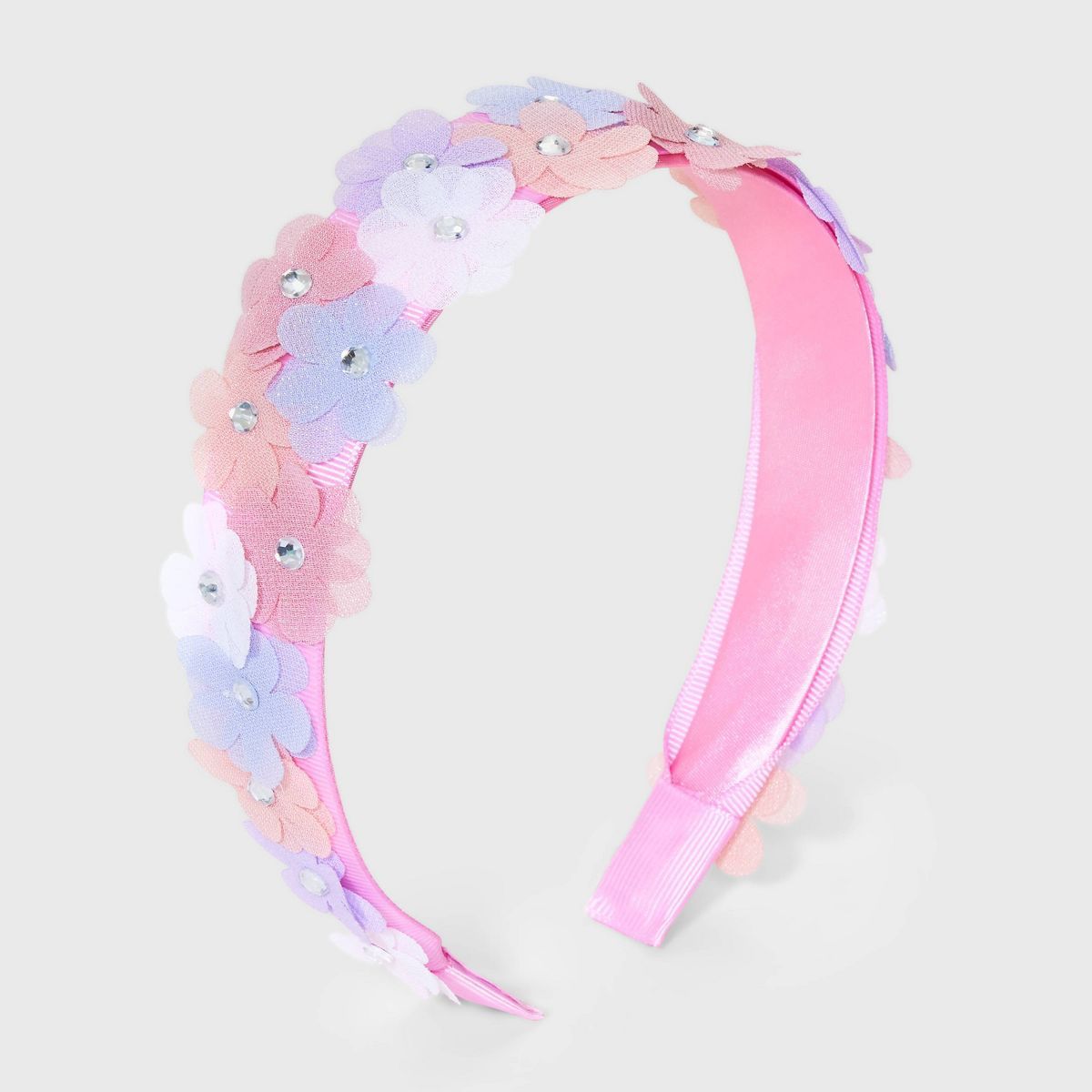 Girls' Headband with Chiffon Flowers - Cat & Jack™ Pink | Target