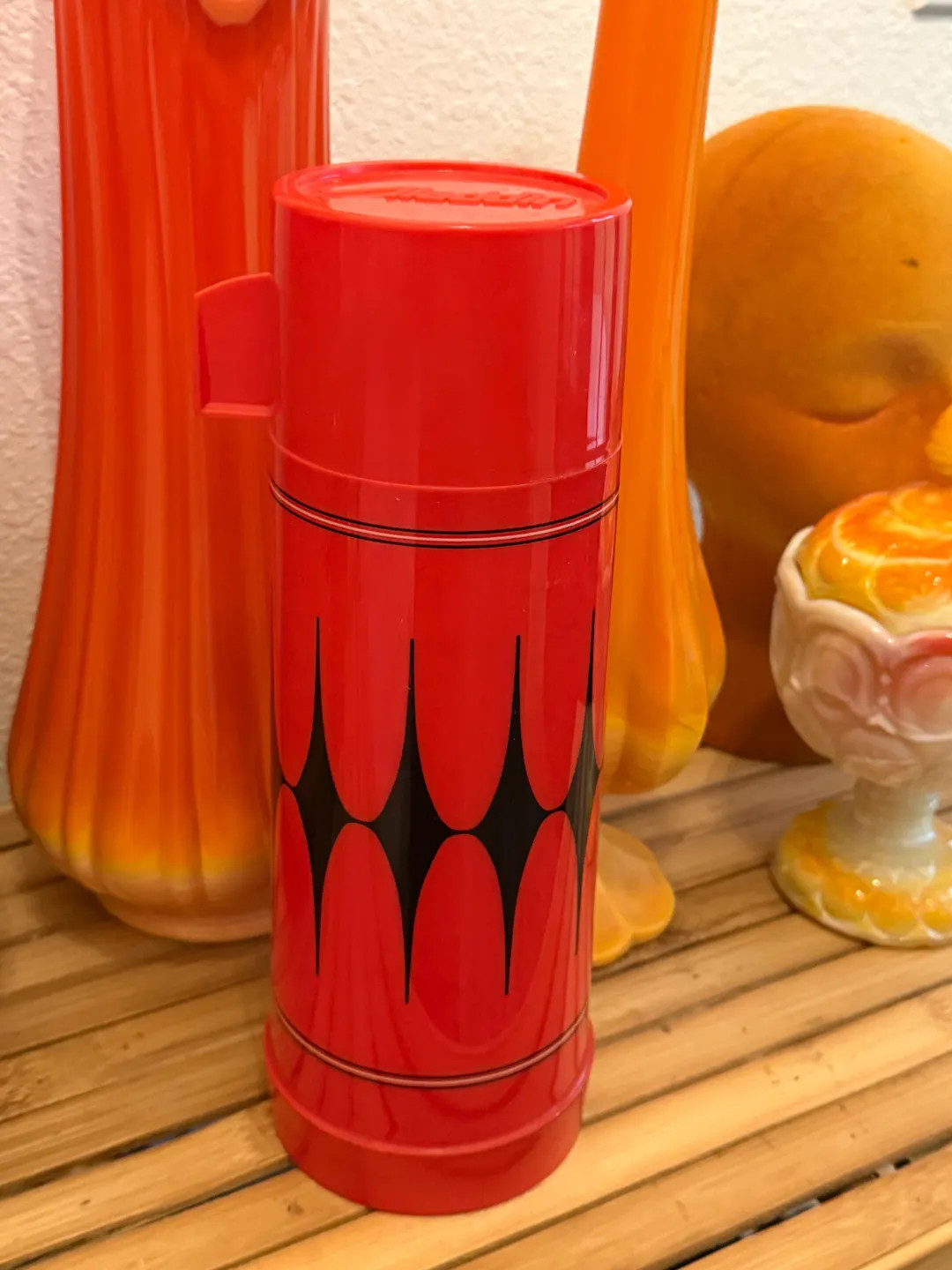 Vintage 1960s Aladdin Red & Black Thermos – Mid-century Modern Mod Starburst Design – Retro P... | Etsy (US)