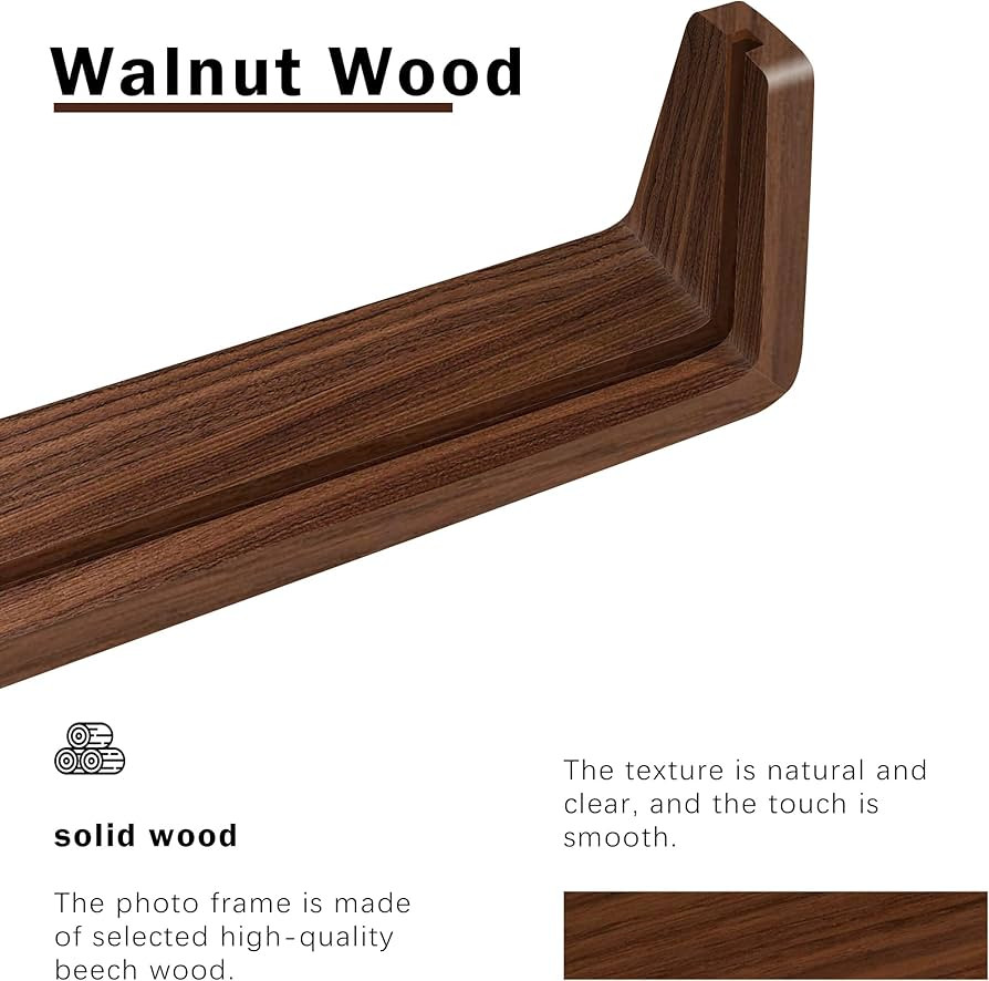 Picrit 5x7 Wooden Picture Frame - Photo Frames 5 x 7 Made of Walnut Wood Base and High Definition... | Amazon (US)