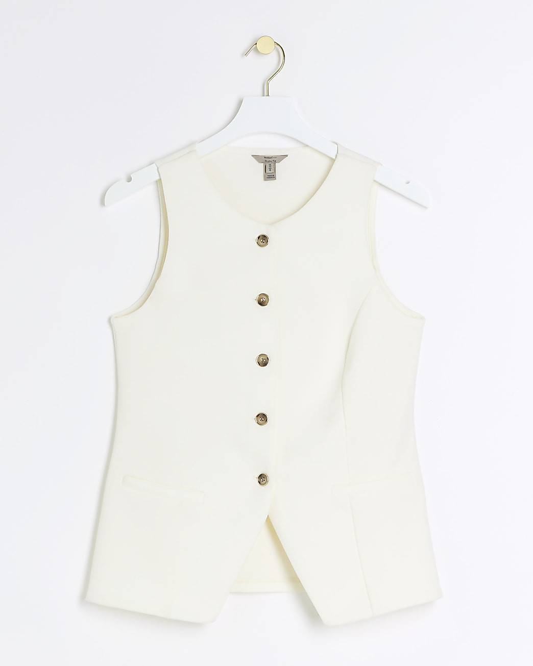 Cream Crew Neck Waistcoat | River Island (UK & IE)