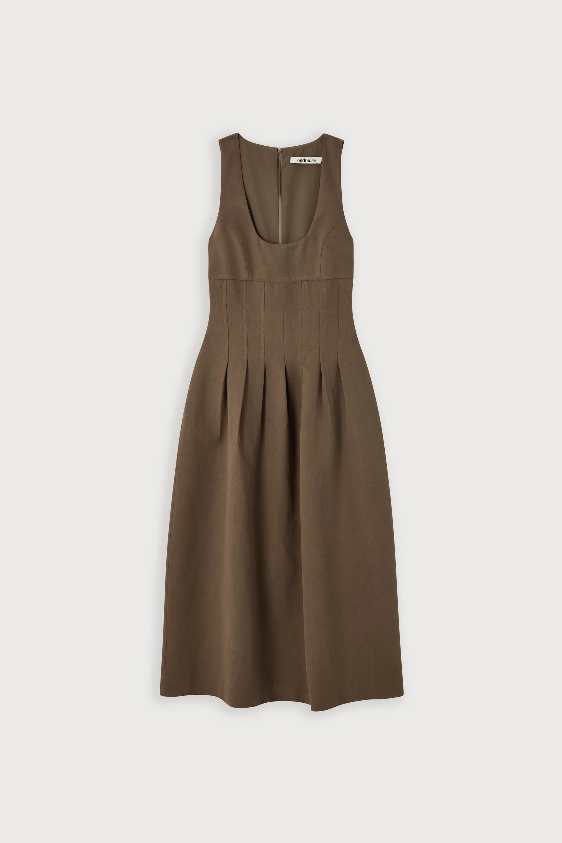 Cotton Mix Cinched Midi Dress | Odd Muse