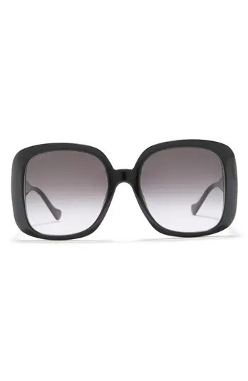 Gucci 57mm Oversized Square Sunglasses in Black Black Grey at Nordstrom Rack | Nordstrom Rack