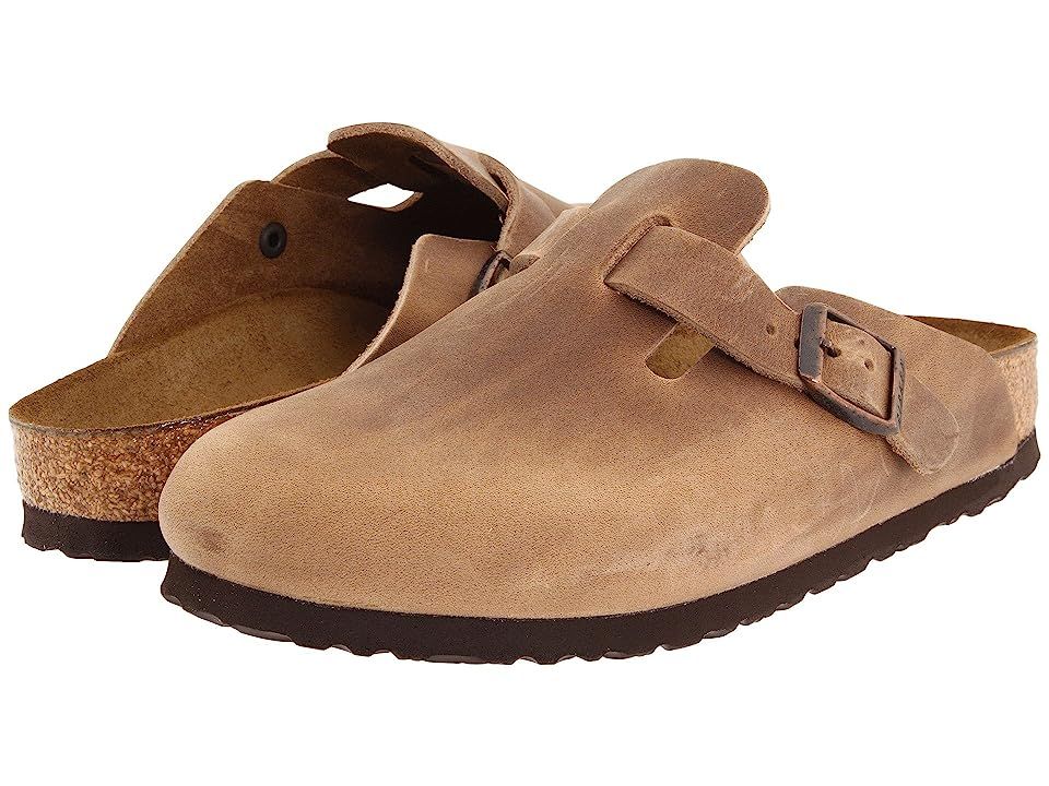 Birkenstock Boston - Oiled Leather (Unisex) (Tobacco Oiled Leather) Clog Shoes | Zappos