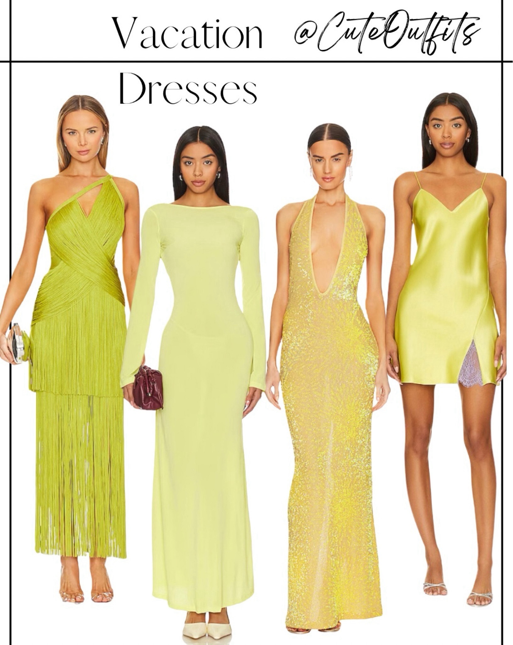 Fringe One Shoulder Gown in Lime curated on LTK