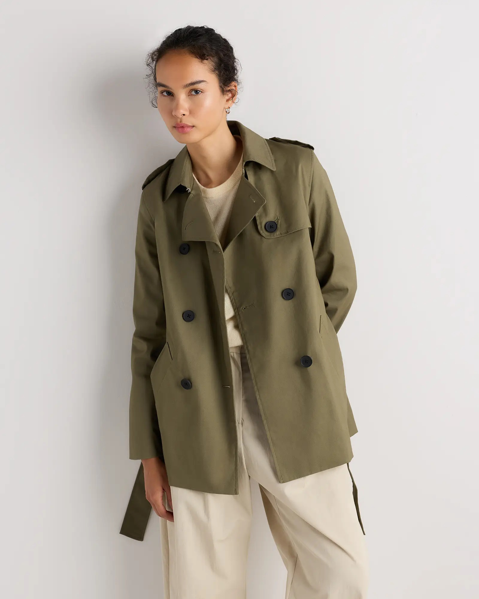 Comfort Stretch Short Trench Coat | Quince