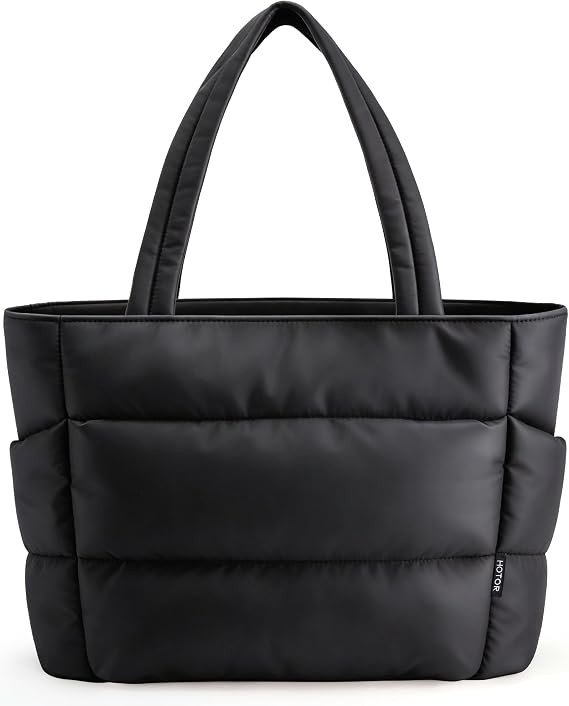 HOTOR Puffer Tote Bag for Women, Multi-Pocket, Zippered | Lightweight Quilted Bag for Nurses, Lar... | Amazon (US)