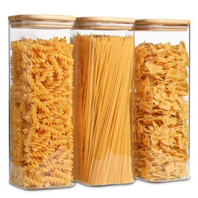 Glass Spaghetti Pasta Storage Containers with Lids 2.2 Qt Set of 3 | Wayfair North America