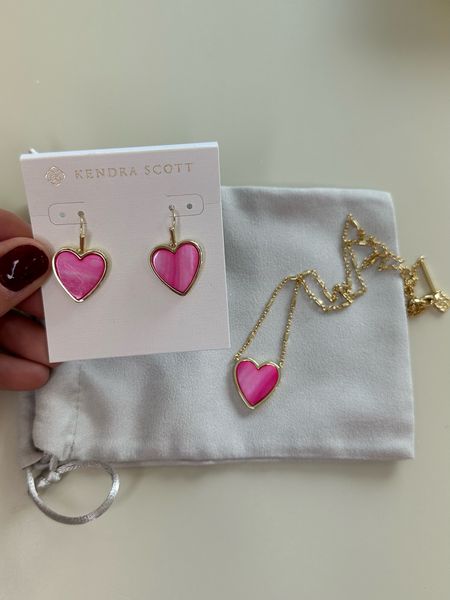 Kendra Scott pink heart necklace & pink heart earrings! From Bloomingdales for Valentines Day. Also makes for a great gift idea!! 💖

#LTKGiftGuide #LTKunder100 #LTKFind