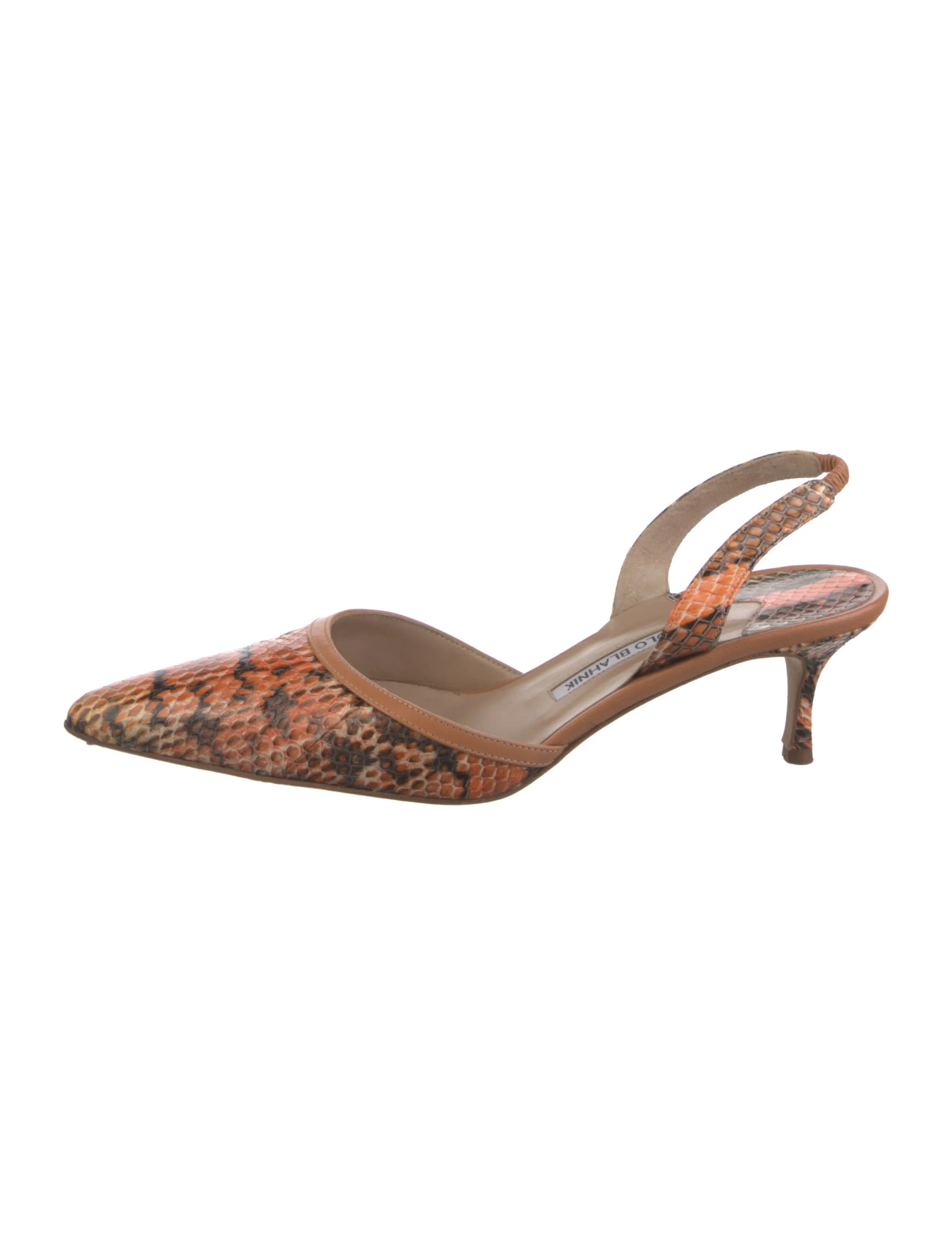 Snakeskin Animal Print Slingback Sandals | The RealReal
