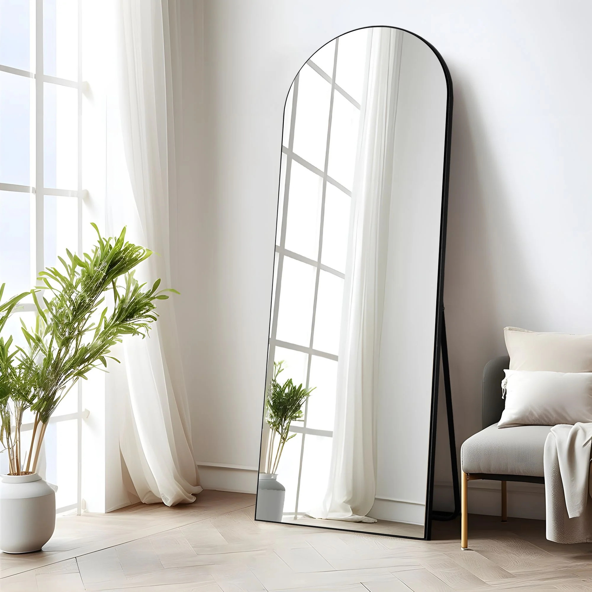 Arched Wood Full-Length Mirror for Bedroom,Living Room - 64" H x 21" W | Bed Bath & Beyond