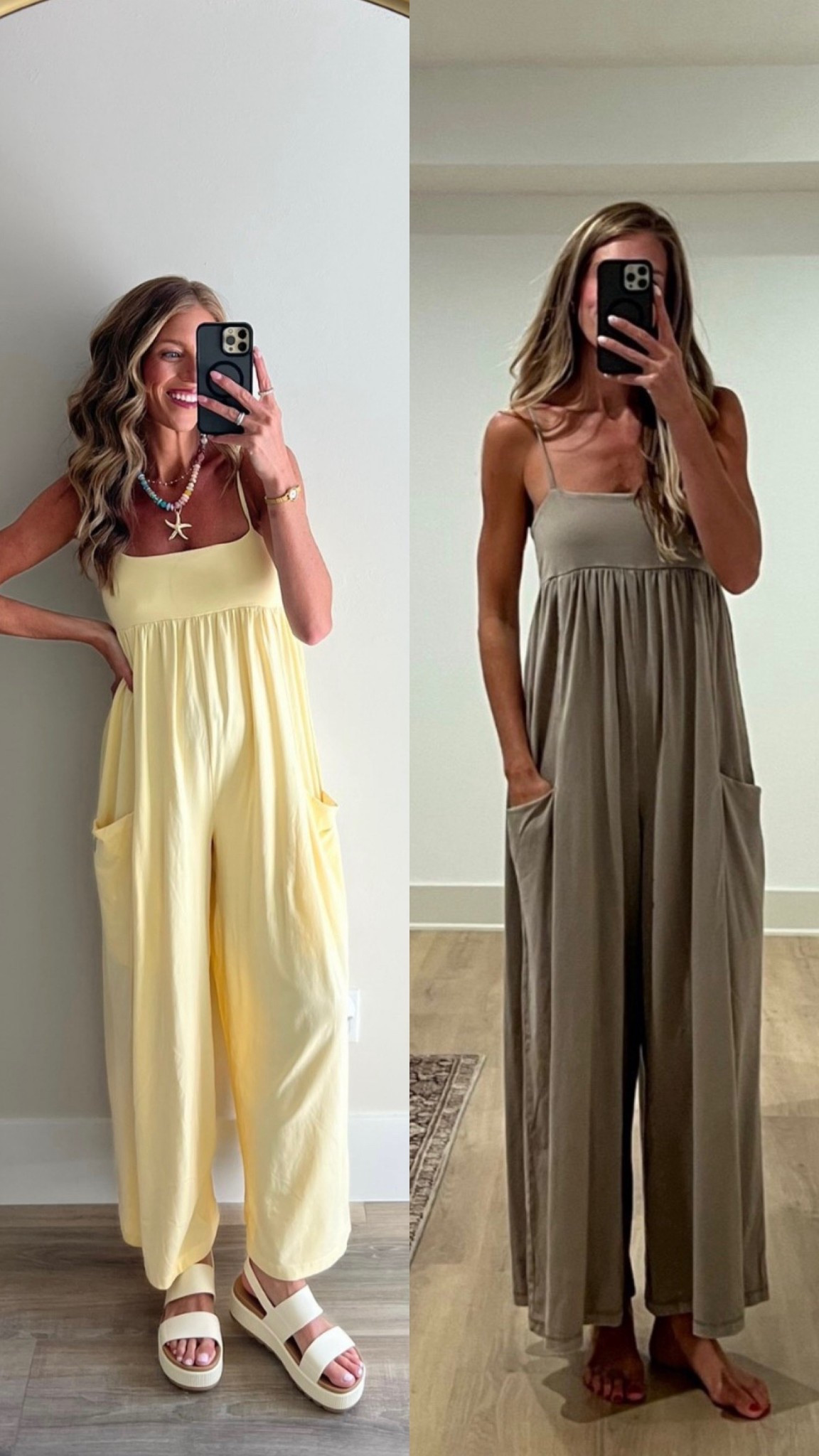This Free People jumpsuit is tall girl friendly and has adjustable straps ☀️ Wearing a size medium (runs oversized ) and bump friendly 

ASHLEYB20! for 20% off my Reef shoes! 