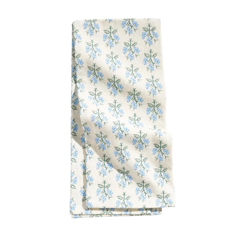 Beautiful Home by Drew Barrymore Hydrangea Trellis Ditsy Flour Sack Towel, 1 Piece, Blue, 18" x 2... | Walmart (US)