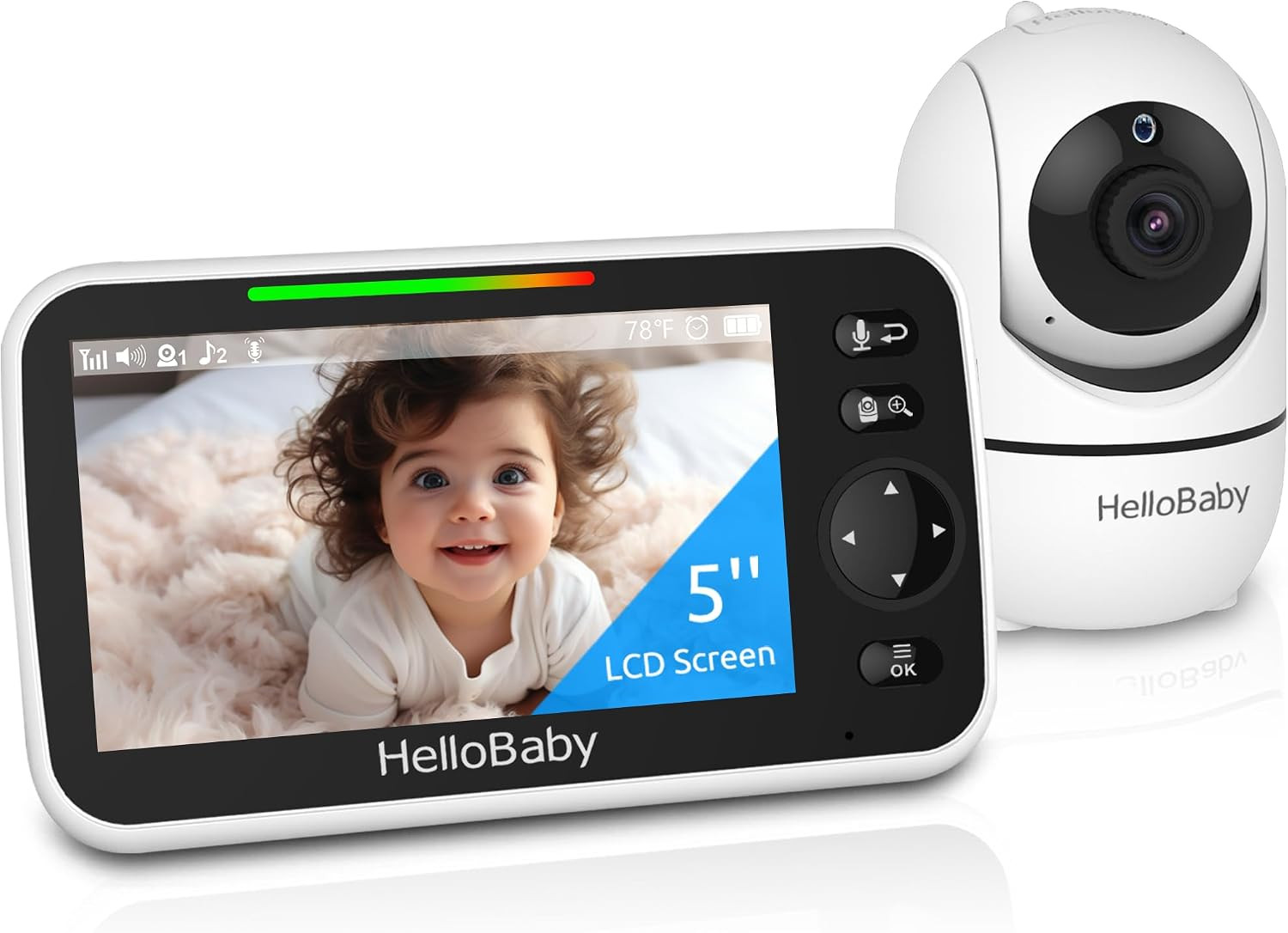 HelloBaby No WiFi Baby Monitor Camera and Audio HB6550, 5" Video Screen | Amazon (US)