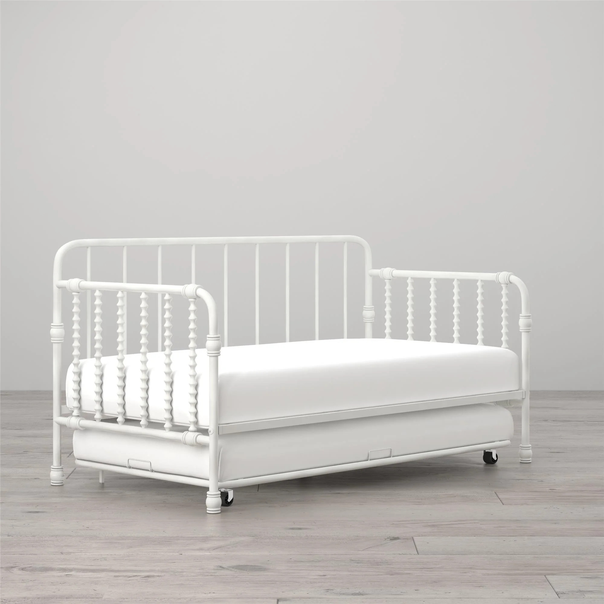 Little Seeds Monarch Hill Wren Metal Daybed with Trundle Twin, White | Walmart (US)
