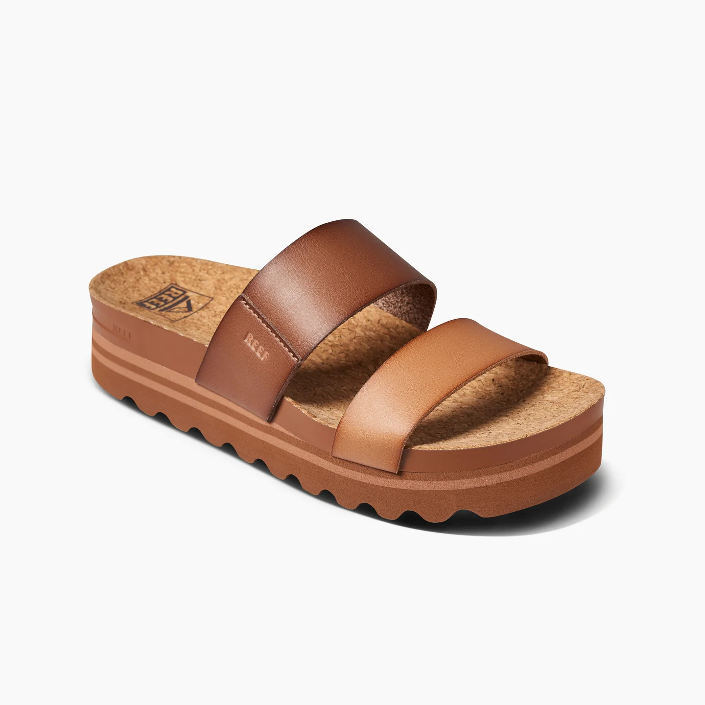 Women's Cushion Vista Hi Slides in Tan Wicker | REEF® | REEF