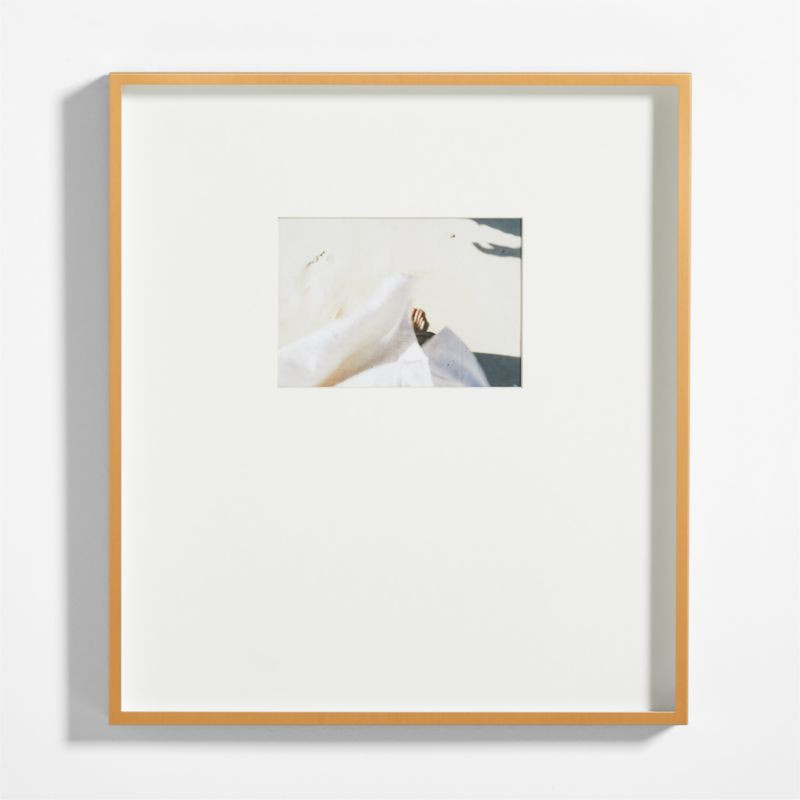 Brushed Brass Metal Picture Frame with Horizontal White Mat 5x7 + Reviews | Crate & Barrel | Crate & Barrel