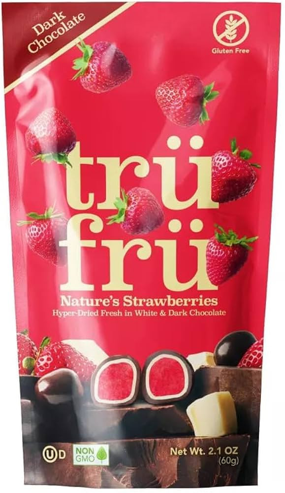 Tru Fru White and Dark Chocolate Dipped Freeze-Dried Fruit, Grab & Go, Strawberry, 1.2 oz Z (12-P... | Amazon (US)