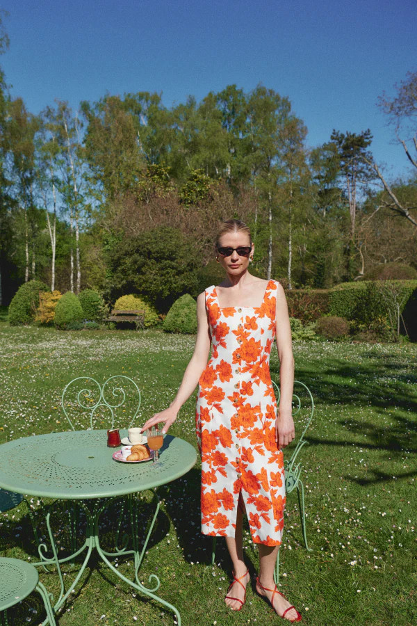 Carla Femme Power Dress - Stretch Linen :: Tropical Floral | MM LaFleur