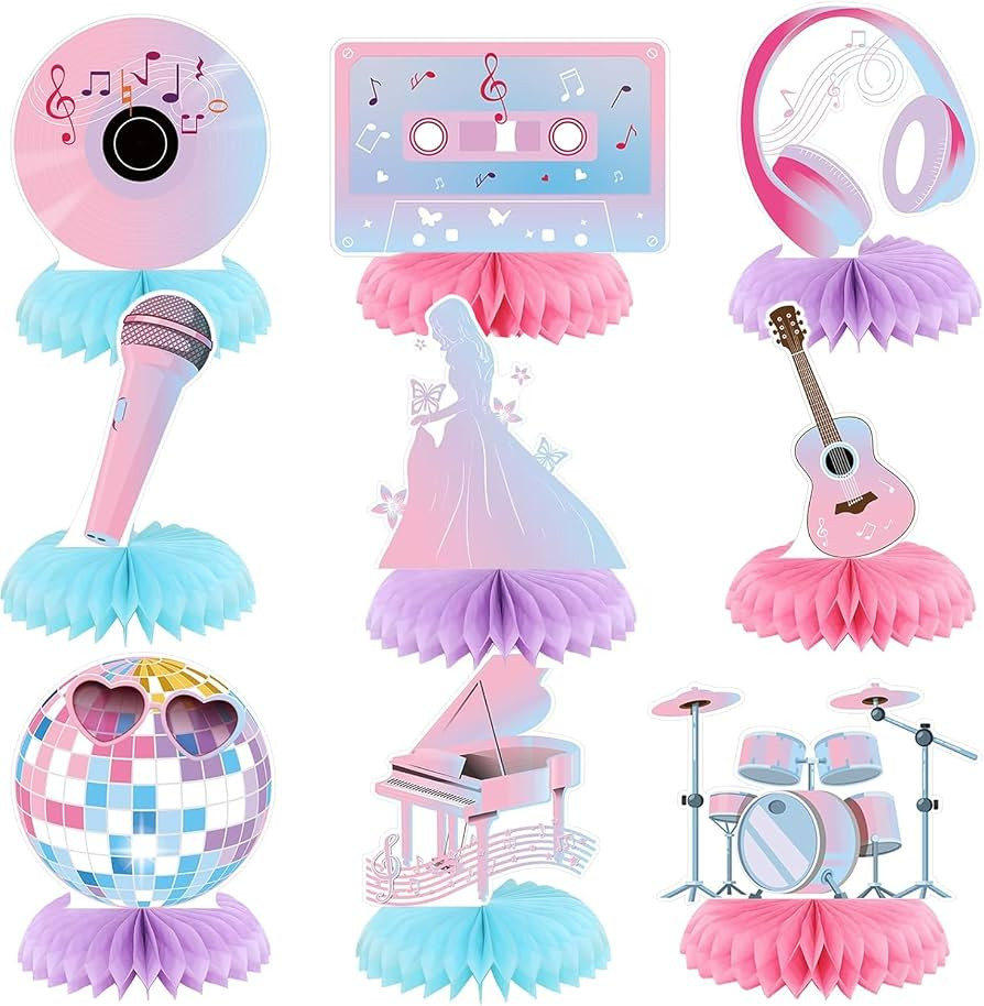 Popular Birthday Party Decorations Music Party Honeycomb Centerpieces Guitar Themed Decorations f... | Amazon (US)
