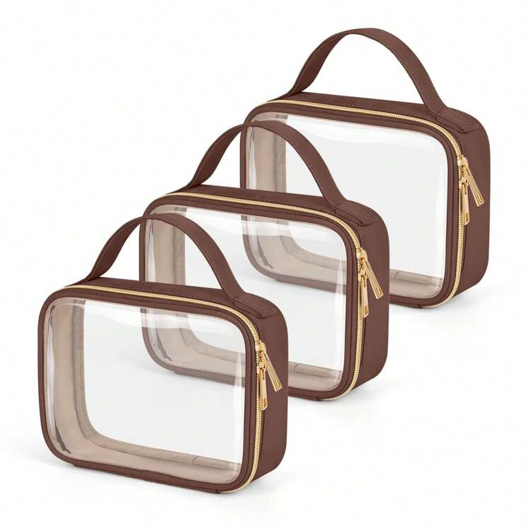 4Packs Clear Travel Makeup Bag, TSA Approved Toiletry Bag, Transparent Makeup Bags With Handles, ... | SHEIN