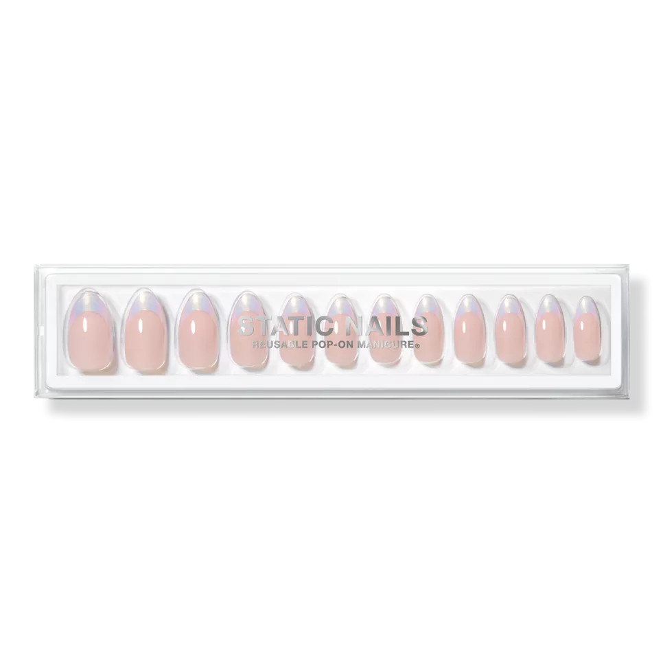 Static NailsOpalescent French Almond Reusable Pop-On Manicures | Ulta