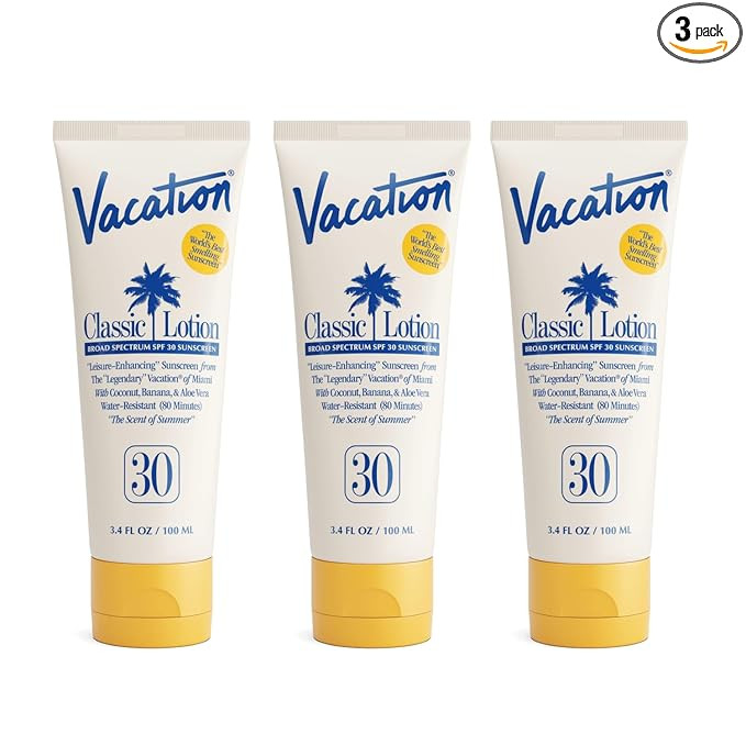 Vacation Classic Sunscreen Lotion SPF 30, Water-Resistant, Lightweight, Transparent on All Skin T... | Amazon (US)