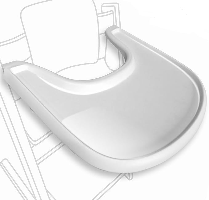 High Chair Tray Compatible with Stokke Trip Trap Chair, Glossy White - Ergonomic Curved Design - ... | Amazon (US)