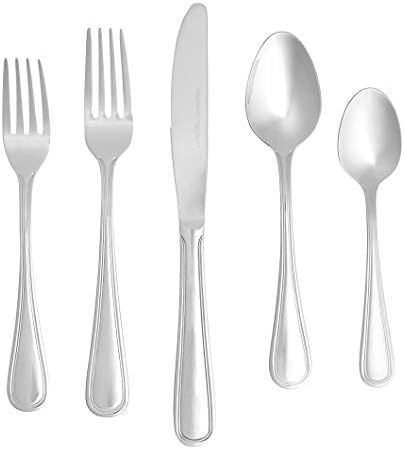 Amazon Basics 20-Piece Stainless Steel Crown Flatware Set, Service for 4 | Amazon (US)