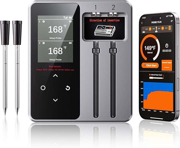 Wireless Bluetooth Meat Thermometer - 2 Probes & App Control, Christmas Birthday Gifts for Men, S... | Amazon (US)