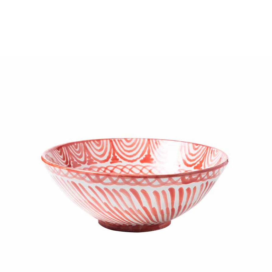 Casa Coral Large Bowl with Hand-Painted Designs | Over The Moon