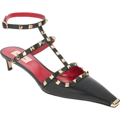 Valentino Rockstud Kitten Heel Pump in White at Nordstrom, Size 6Us | Nordstrom