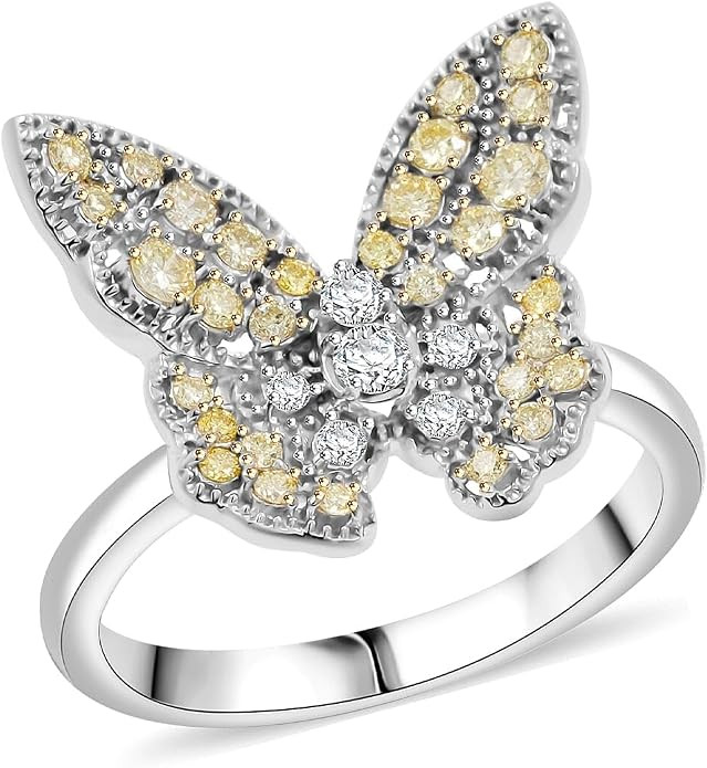 SHOP LC DELIVERING JOY Luxuriant Lab Grown Yellow Diamond IR and Lab Grown Diamond VS 0.50 ctw Bu... | Amazon (US)