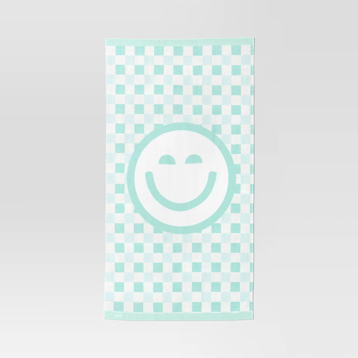 Checkered Smile Beach Towel Aqua - Sun Squad™ | Target
