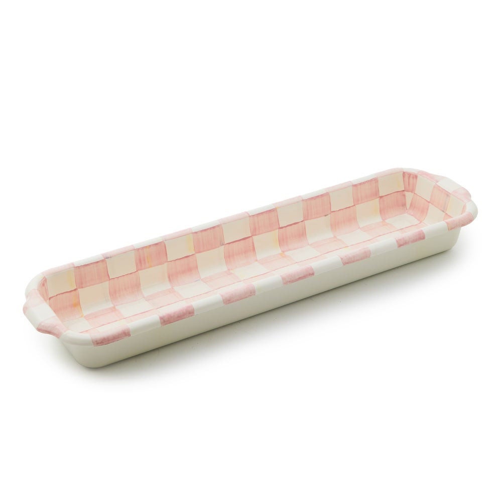 Rosy Check Baguette Dish | MacKenzie-Childs