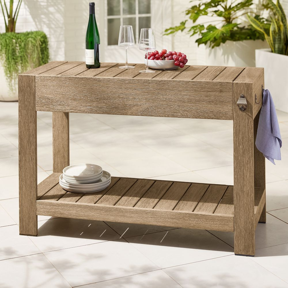 Portside Outdoor Bar Island w/ Ice Bucket | West Elm (US)