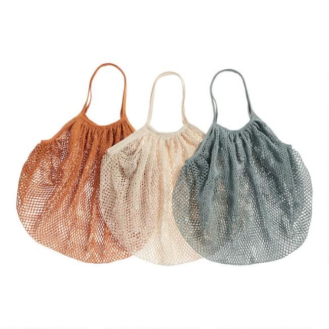 Cotton Fishnet Farmers Market Tote Bags Set of 3 | World Market