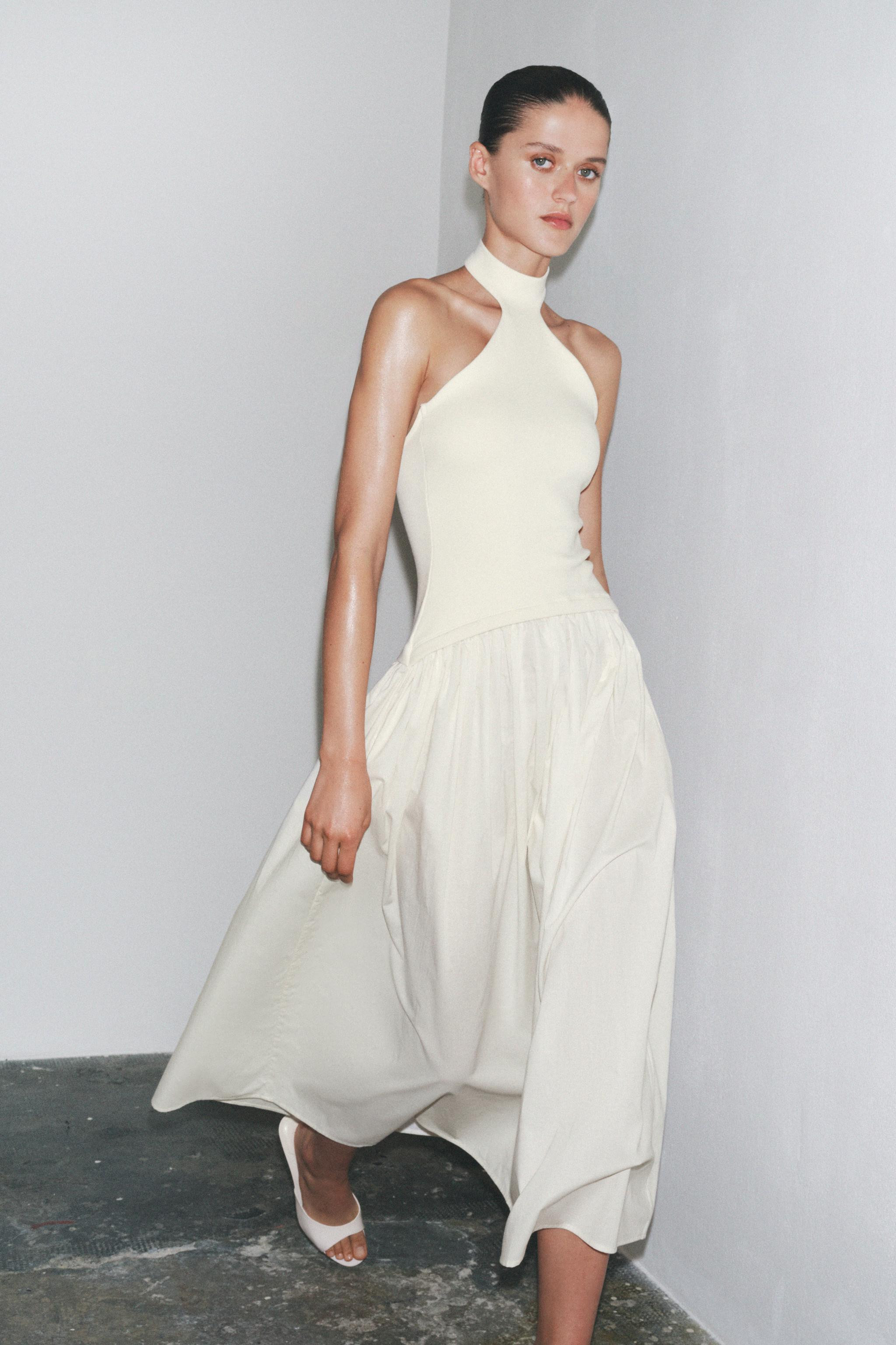 COMBINATION HALTER DRESS | Zara US