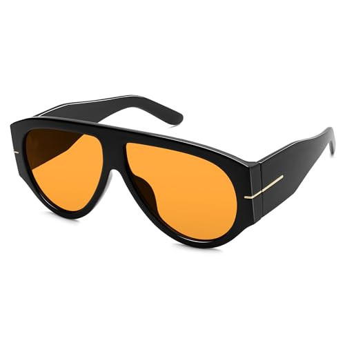 Amazon.com: HERJOUR Oversized Retro Aviator Sunglasses Womens Mens 70s Classic Vintage Sun Glasse... | Amazon (US)