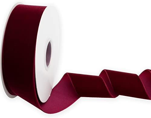 XMRIBBON Wine Velvet Ribbon Single Sided,2 Inch by 10 Yards Spool | Amazon (US)