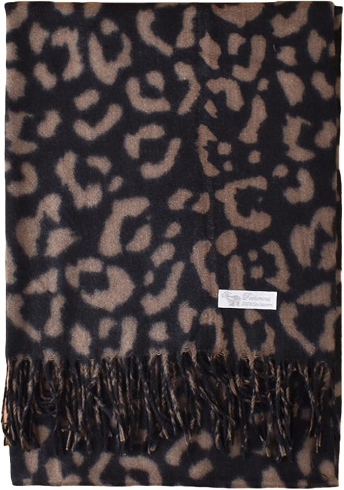 Womens Winter Scarf, Leopard Cheetah Cashmere Fringe Feel Warm Scarves for Women, Pashmina Shawls... | Amazon (US)